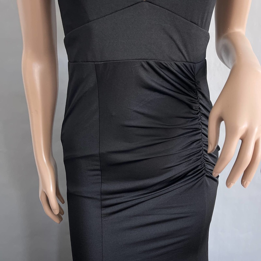 Lulus Dress Women S Tenth Avenue Black Ruched Halter Maxi Formal Event Maxi NWOT - Picture 5 of 13